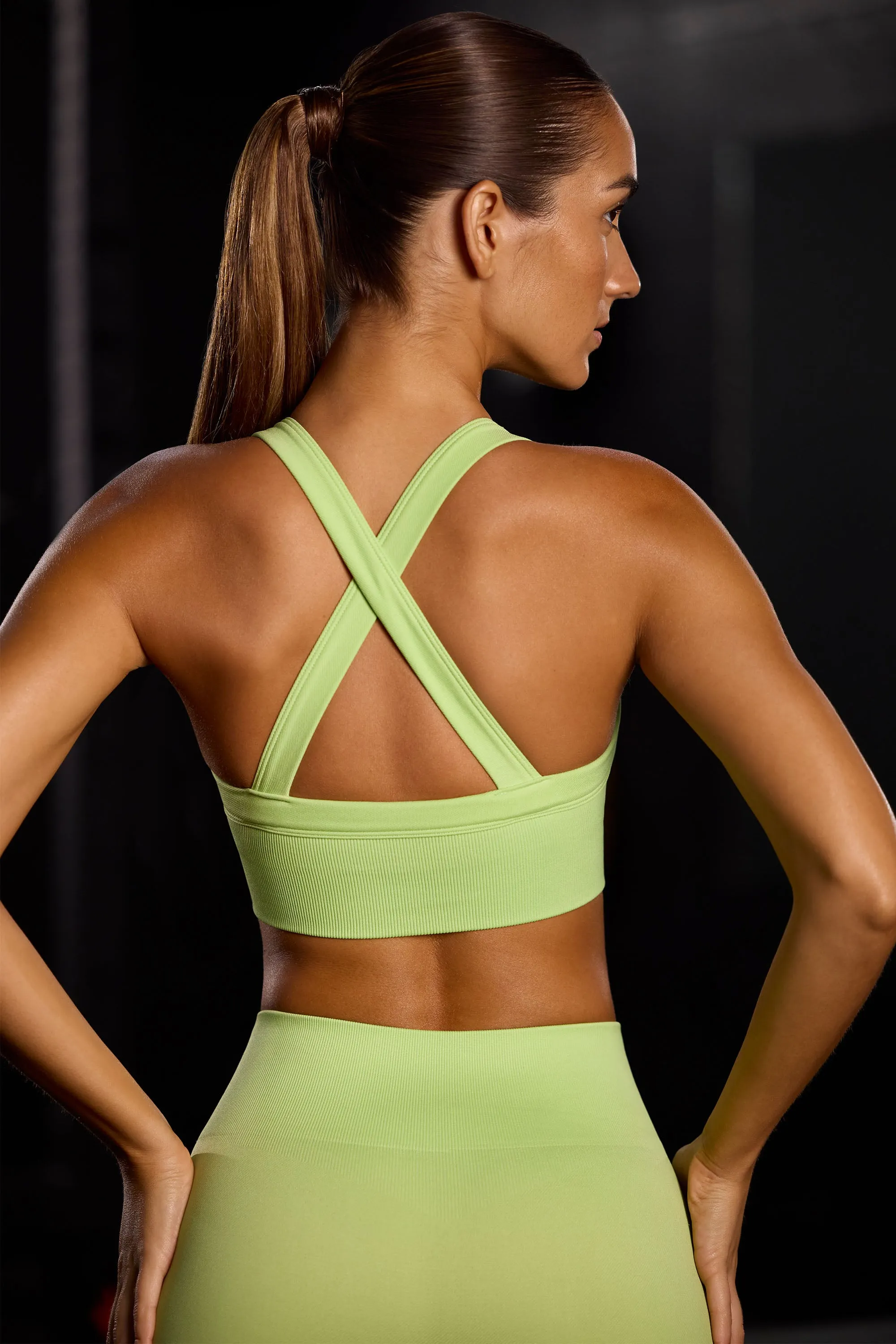 Super Sculpt Cross Back Sports Bra in Key Lime sold by Oh Polly product image thumbnail 2