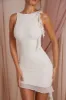 Backless Ruffle Detailing Mini Dress in Ivory sold by Oh Polly