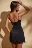Triangle Cup A-Line Mini Dress in Black sold by Oh Polly
