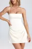 Draped A-Line Mini Dress in Ivory sold by Oh Polly