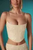 Embellished Lace Corset Crop Top in Ivory sold by Oh Polly