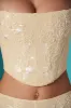 Embellished Lace Corset Crop Top in Ivory sold by Oh Polly