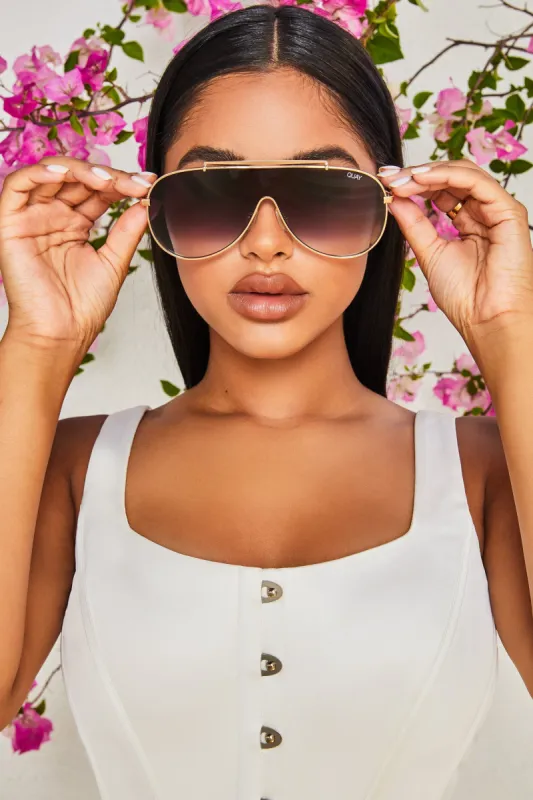 El Dinero Quay Australia Sunglasses in Gold sold by Oh Polly