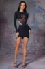 Long Sleeve Cut Out Mini Dress in Midnight Black sold by Oh Polly