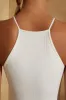 Racer Neck Ribbed Tank Top in White sold by Oh Polly