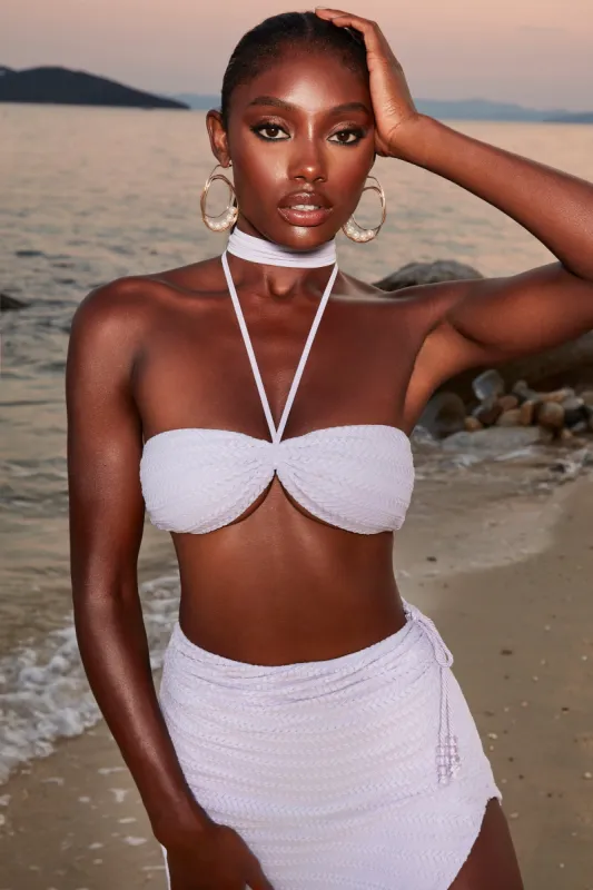 Halter Neck Crochet Crop Top in Lilac sold by Oh Polly