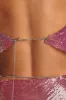 Premium Chainmail Cowl Neck Crop Top in Multi Pink sold by Oh Polly