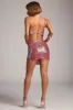 Premium Chainmail Cowl Neck Crop Top in Multi Pink sold by Oh Polly