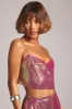 Premium Chainmail Cowl Neck Crop Top in Multi Pink sold by Oh Polly