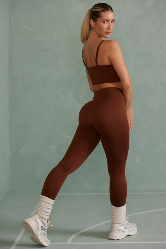Super Sculpt Full Length Leggings in Copper Brown sold by Oh Polly