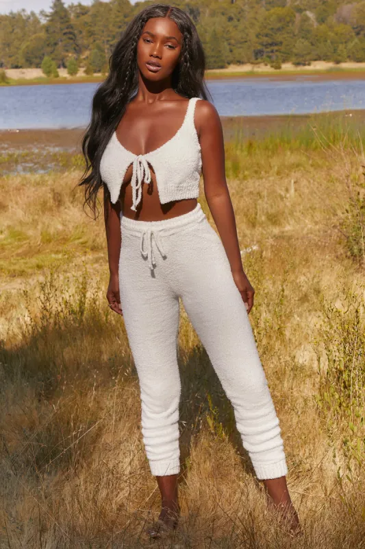 Cosy Joggers in White sold by Oh Polly
