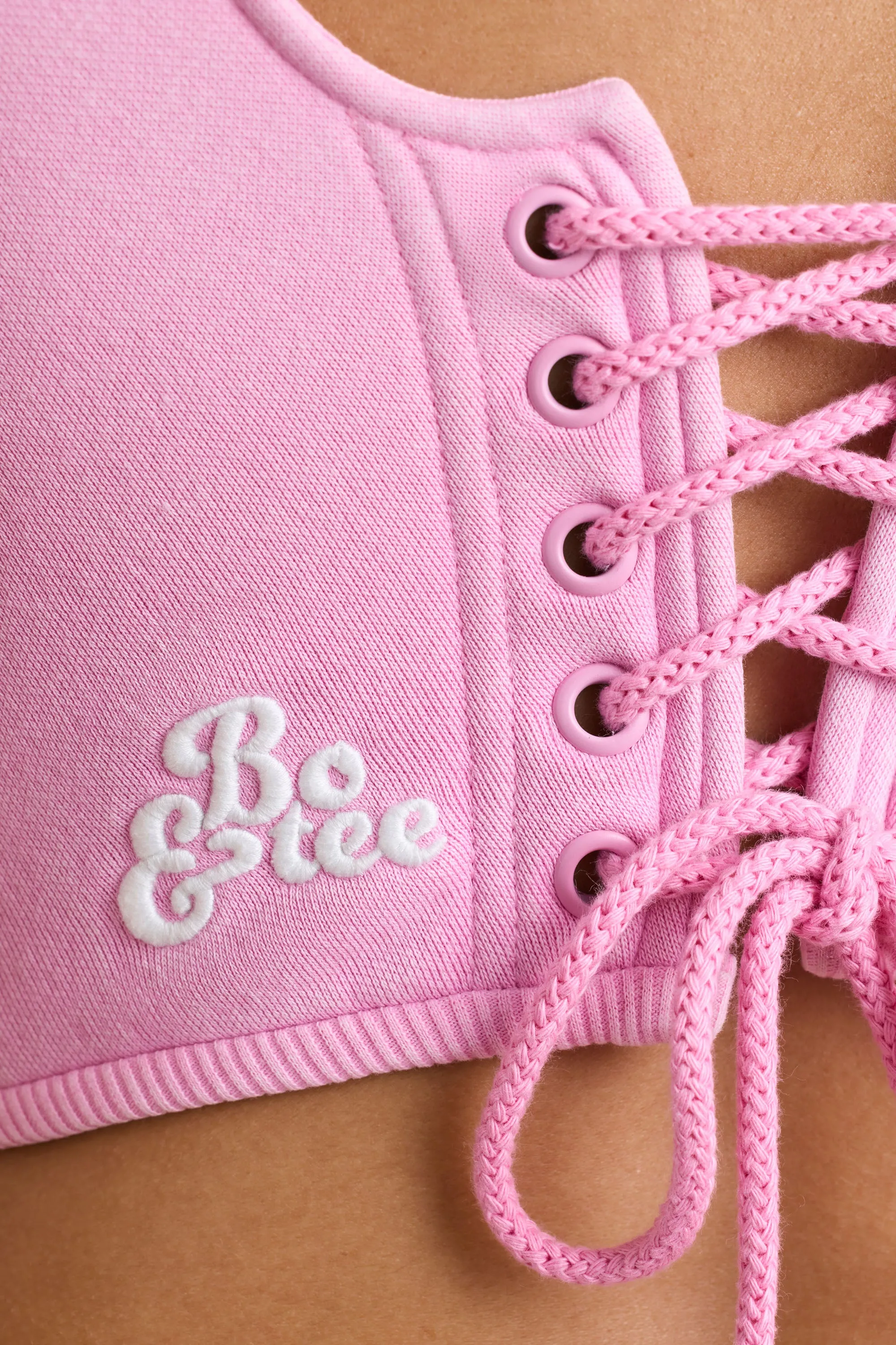 Brushed Jersey Corset Crop Top in Bubblegum Pink sold by Oh Polly product image thumbnail 4