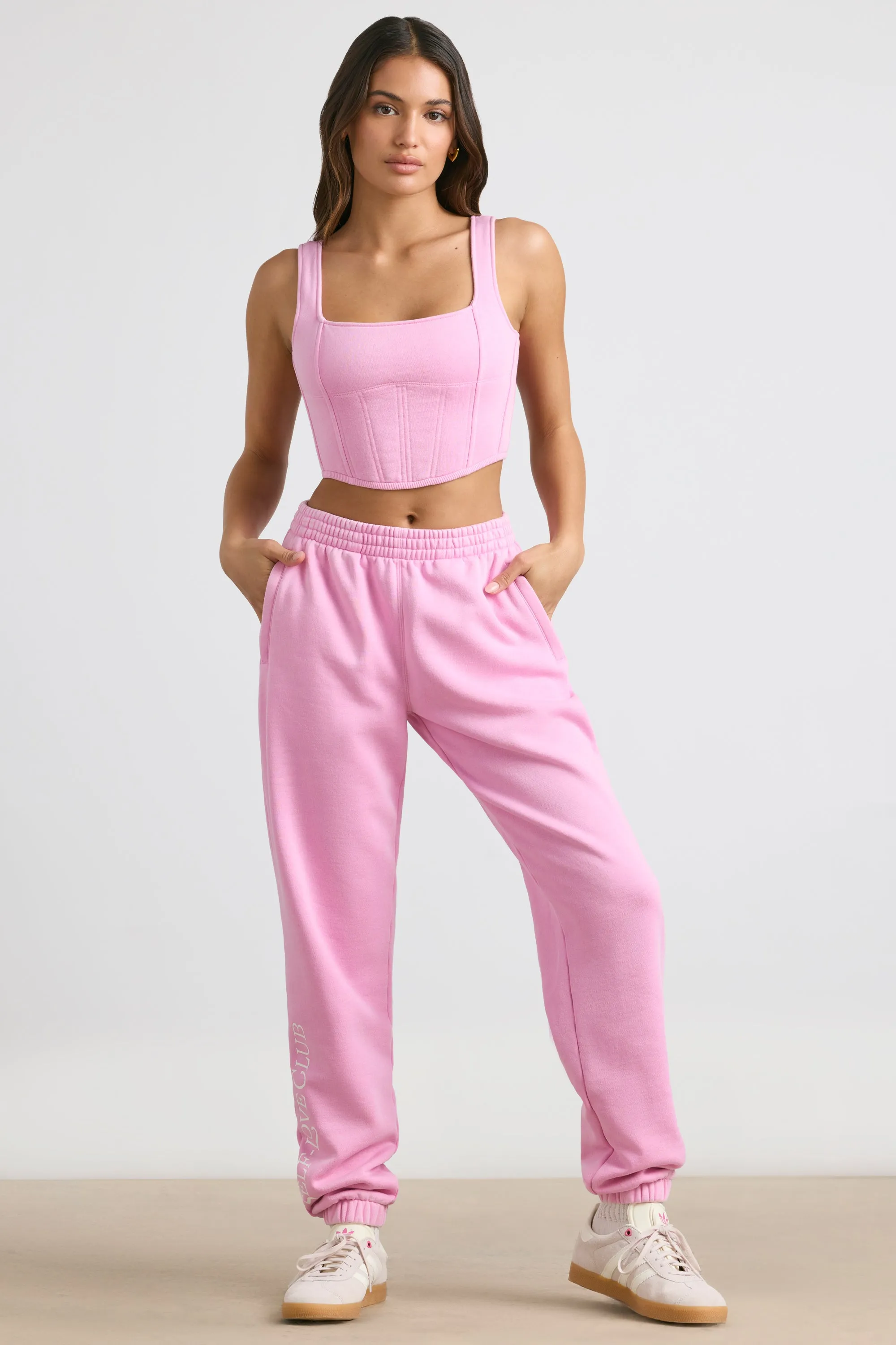 Brushed Jersey Corset Crop Top in Bubblegum Pink sold by Oh Polly product image thumbnail 5