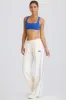 Mid-Rise Straight-Leg Joggers in White sold by Oh Polly