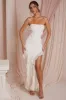 Bandeau Ruffle Detail Maxi Dress in Ivory sold by Oh Polly