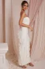 Bandeau Ruffle Detail Maxi Dress in Ivory sold by Oh Polly