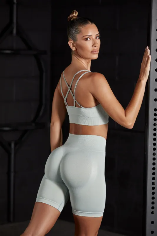 Seamless High Waist Biker Shorts in Grey sold by Oh Polly
