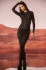 Embellished Long Sleeve Maxi Dress in Black sold by Oh Polly