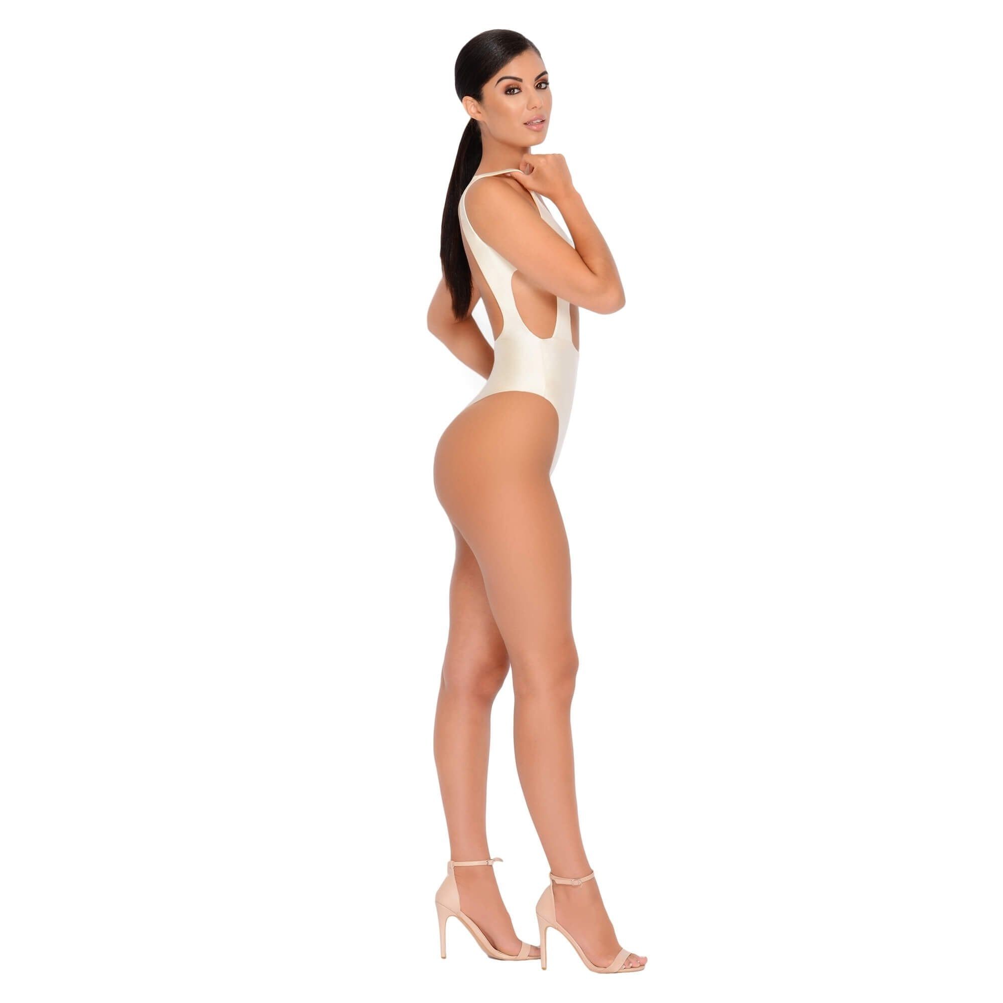 Hole In One Cut Out High Leg Swimsuit in Ivory sold by Oh Polly product image thumbnail 3