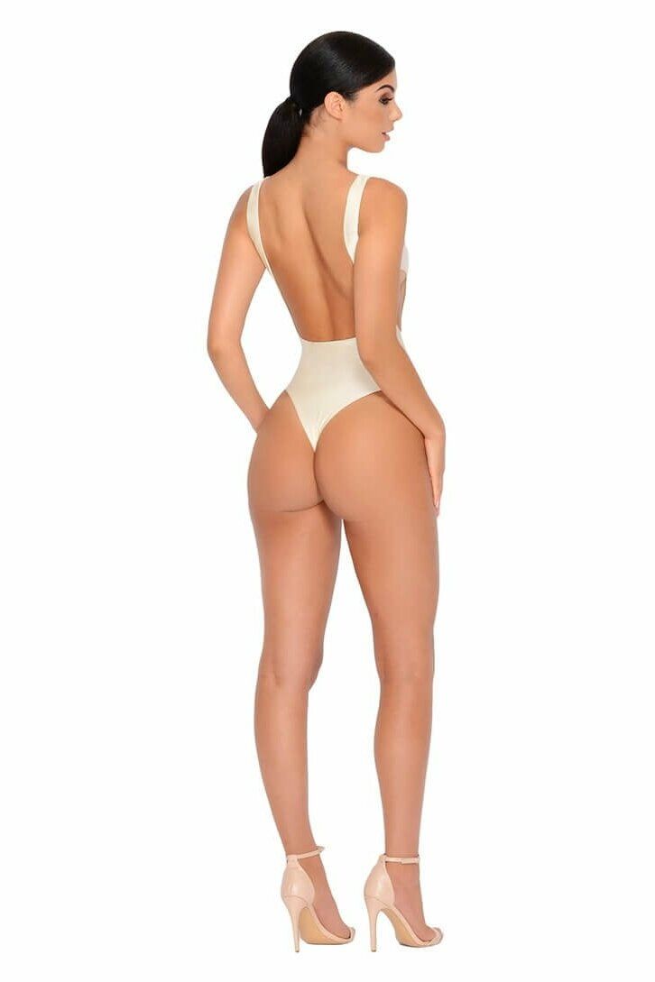 Hole In One Cut Out High Leg Swimsuit in Ivory sold by Oh Polly product image thumbnail 9