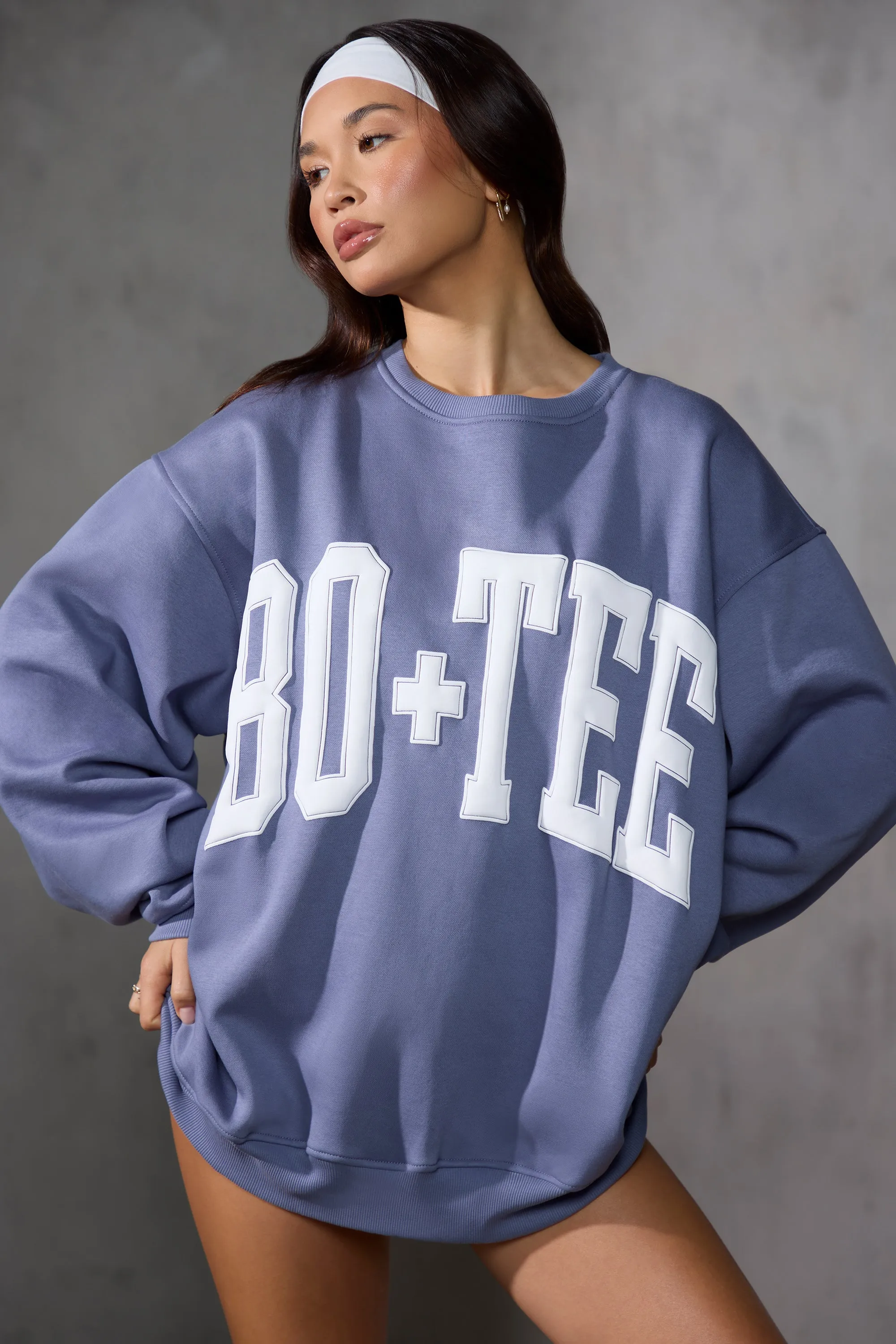 Oversized Sweatshirt in Slate Blue sold by Oh Polly product image thumbnail 4