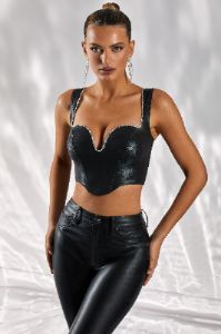Corset Top in Black sold by Oh Polly