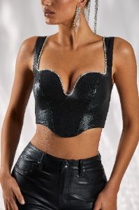 Corset Top in Black sold by Oh Polly