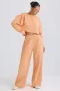 Straight-Leg Joggers in Peach sold by Oh Polly