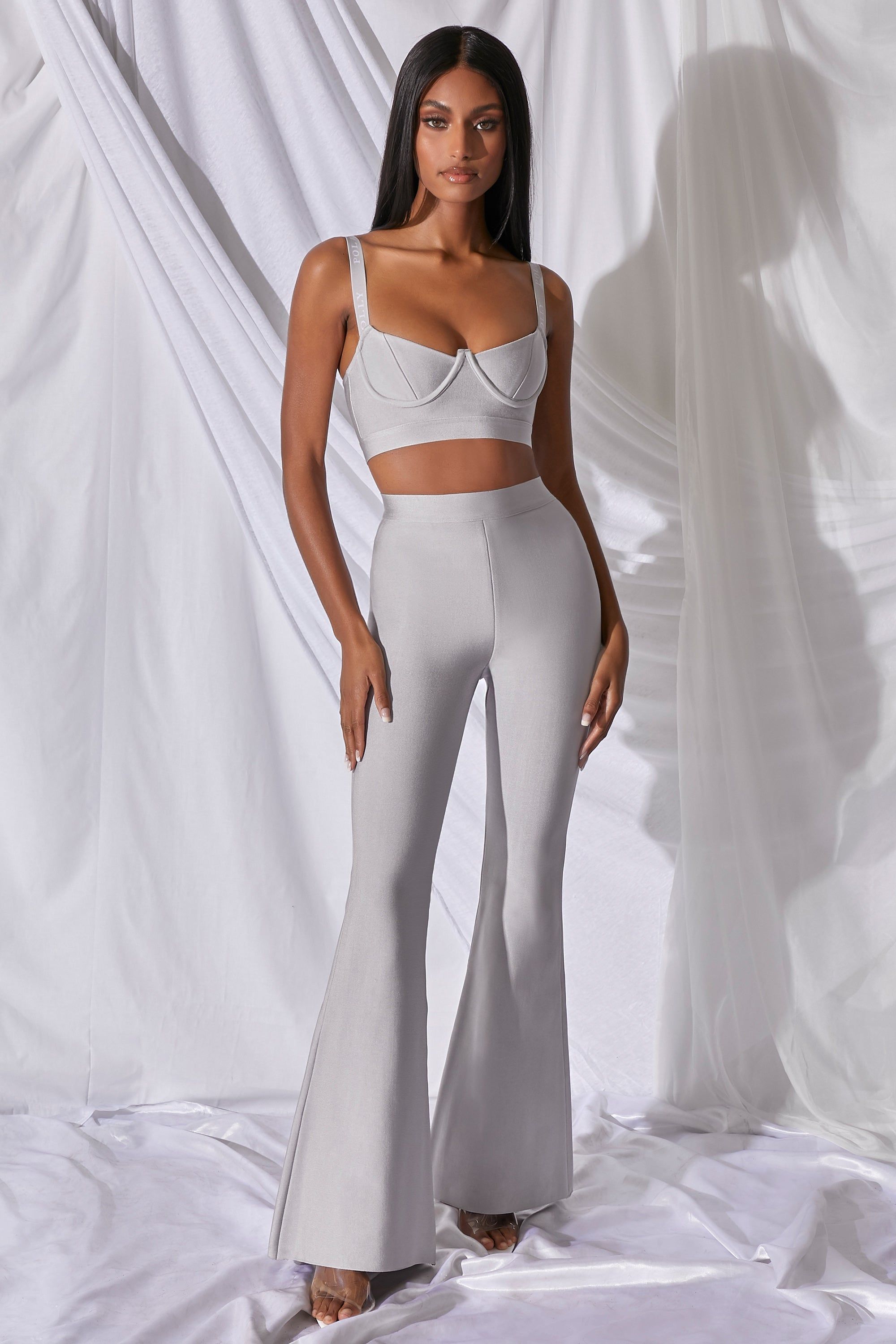 Too Good For You Underwired Bandage Crop Top in Grey sold by Oh Polly product image thumbnail 2