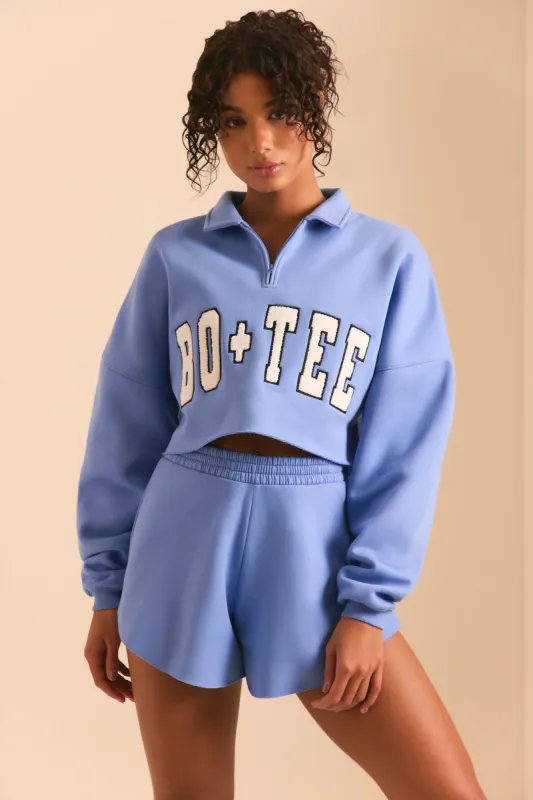 Half Zip Sweater in Cerulean Blue made by Oh Polly