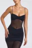 Sheer Panelled Draped Midaxi Dress in Black sold by Oh Polly