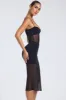 Sheer Panelled Draped Midaxi Dress in Black sold by Oh Polly