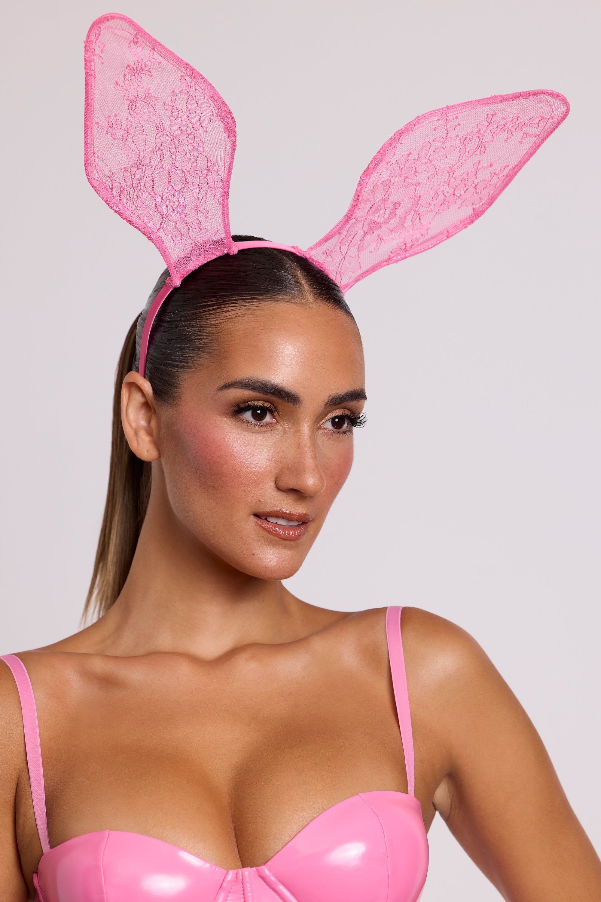 Wired Lace Bunny Ears in Pink sold by Oh Polly product image thumbnail 2