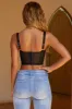 Mesh Underwired Corset Crop Top in Black sold by Oh Polly
