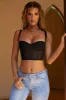 Mesh Underwired Corset Crop Top in Black sold by Oh Polly