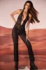 Tall Embellished Plunge Neck Jumpsuit in Black sold by Oh Polly