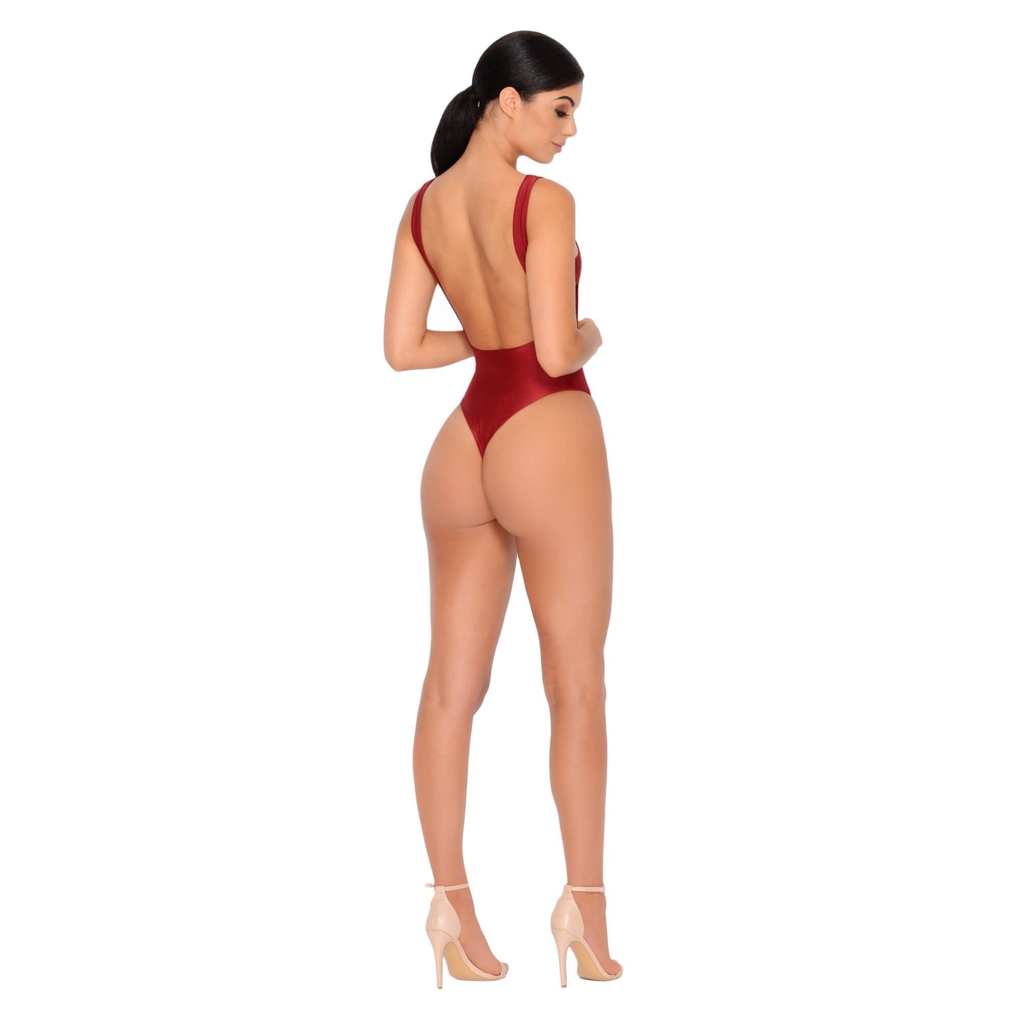 Hole In One Cut Out High Leg Swimsuit in Red sold by Oh Polly product image thumbnail 4