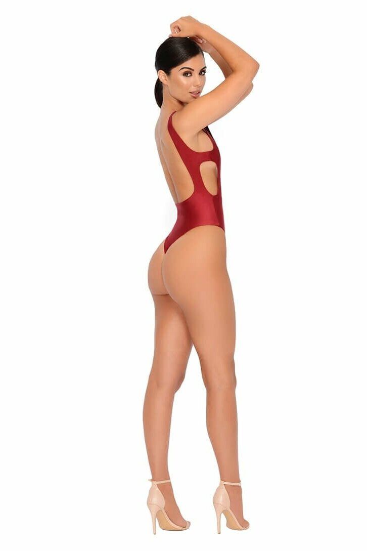 Hole In One Cut Out High Leg Swimsuit in Red sold by Oh Polly product image thumbnail 8
