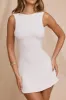 High Neck Open Back Mini Dress in White sold by Oh Polly