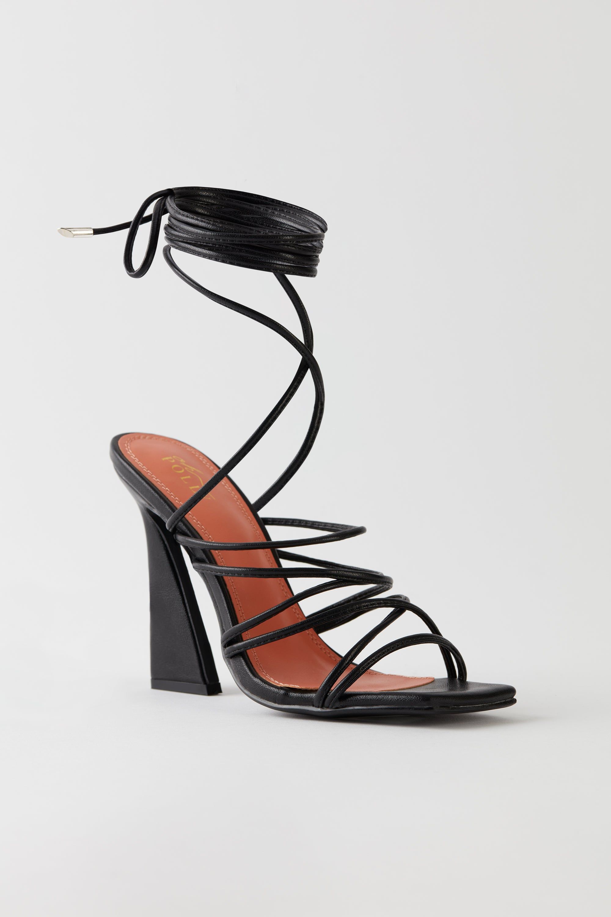 Leatherette Lace Up Heels in Black sold by Oh Polly product image thumbnail 4