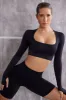 Long Sleeve Crop Top in Jet Black sold by Oh Polly