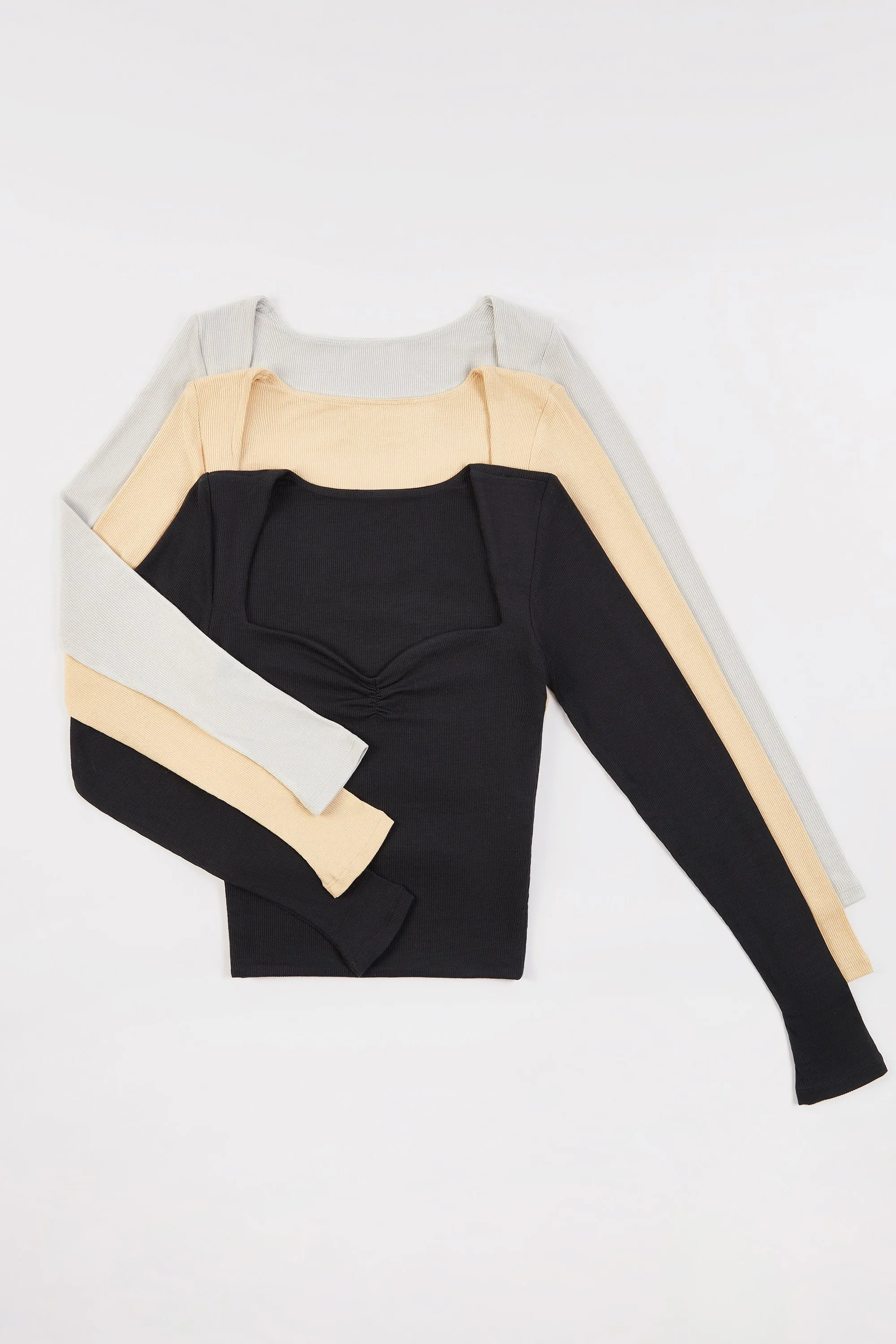 Modal Rib Long Sleeve Crop Top Bundle sold by Oh Polly product image thumbnail 4