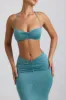 Slinky Jersey Hardware Detail Halterneck Bralette in Sea Green sold by Oh Polly