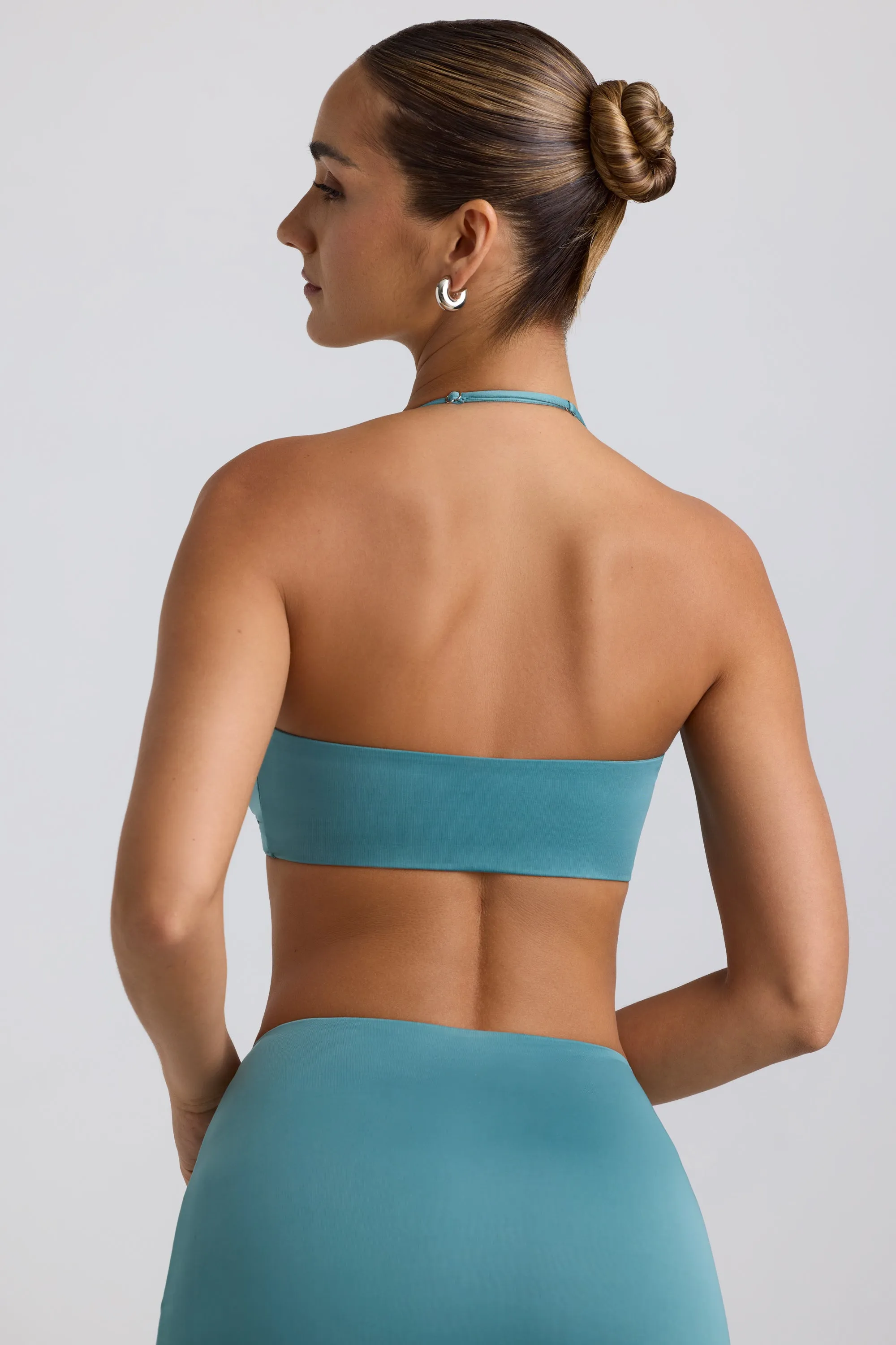 Slinky Jersey Hardware Detail Halterneck Bralette in Sea Green sold by Oh Polly product image thumbnail 2