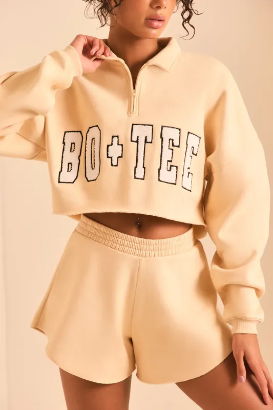 Half Zip Sweater in Sand made by Oh Polly