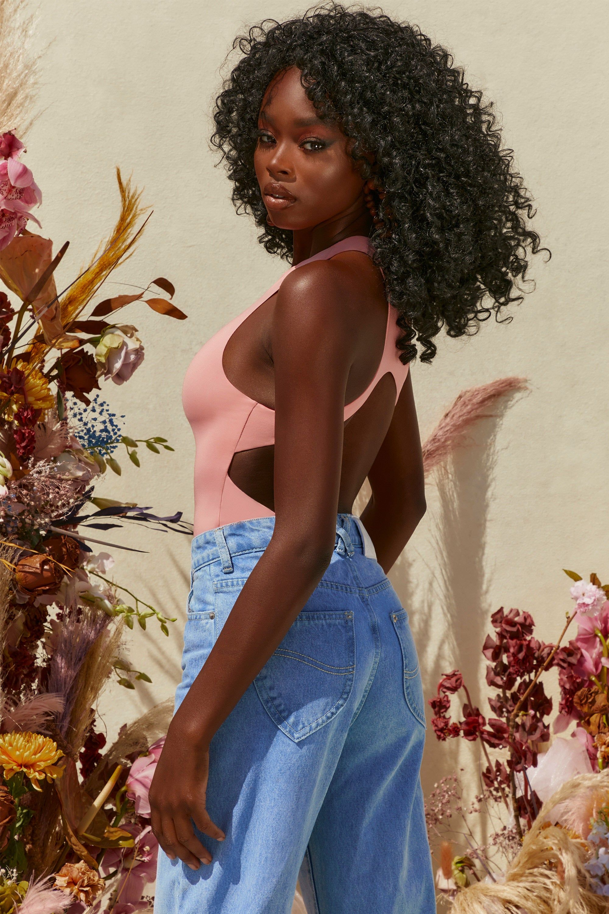 High Neck Bodysuit in Blush sold by Oh Polly product image thumbnail 3