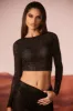 Embellished Long Sleeve Top in Black sold by Oh Polly