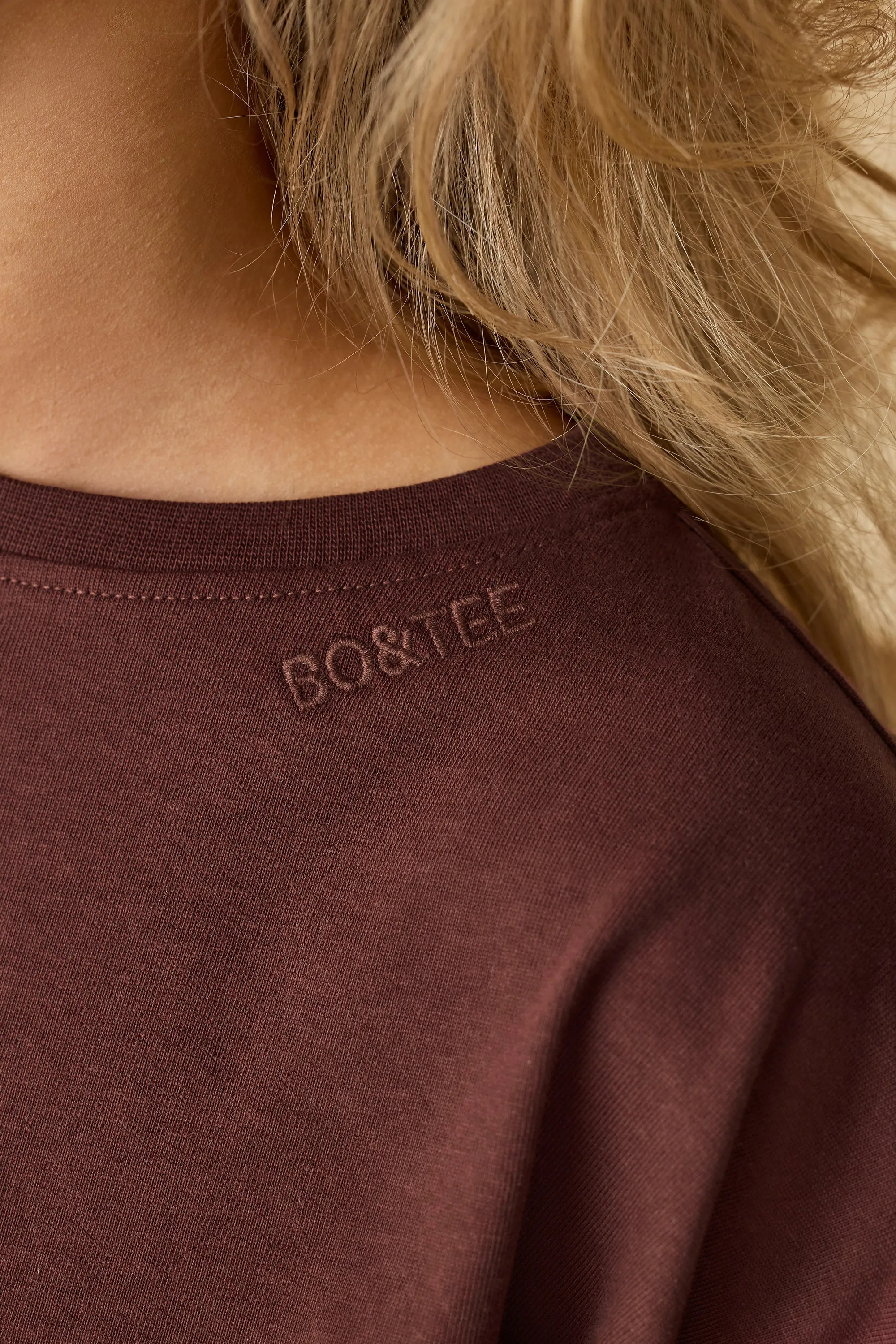 Oversized Long Sleeve Crop Top in Mahogany sold by Oh Polly product image thumbnail 4