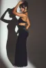 Velvet Halter Neck Maxi Dress in Jet Black sold by Oh Polly