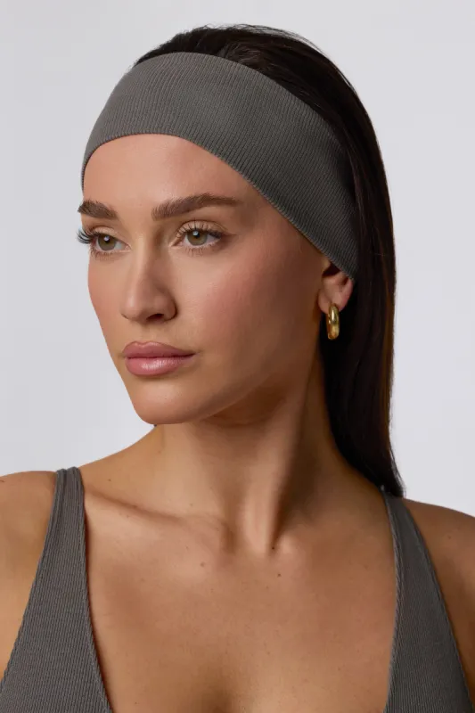 Ribbed Modal Headband in Grey sold by Oh Polly